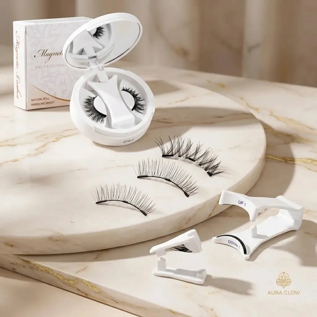Magnetic eyelashes | No glue required, attaches in 3 seconds | AURA GLOW